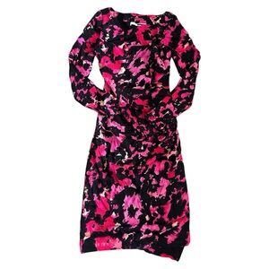 Tracy Reese Side Zip T Dress In Hot Pink Floral